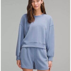 Dark blue lulu lemon crewneck semi crop